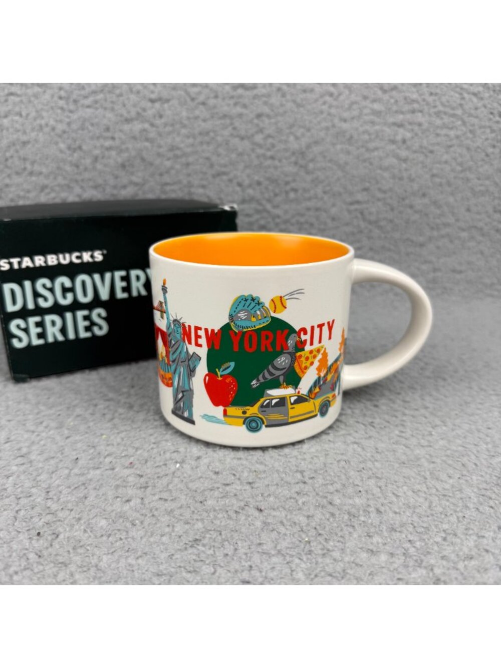 Starbucks Mug Discovery Series New York City 14 fl oz White Orange 2024 Coffee